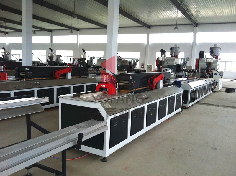 PVC profile extrusion line